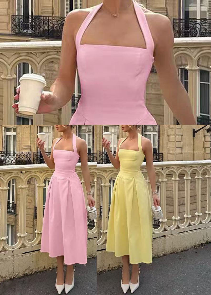 Dames Halterjurk Zonder Rug Zomerse Stijl 4