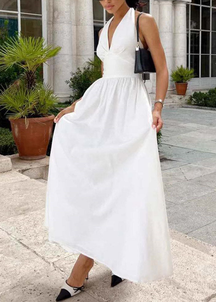 Dames Halterjurk met V-hals Zomerse Stijl 2