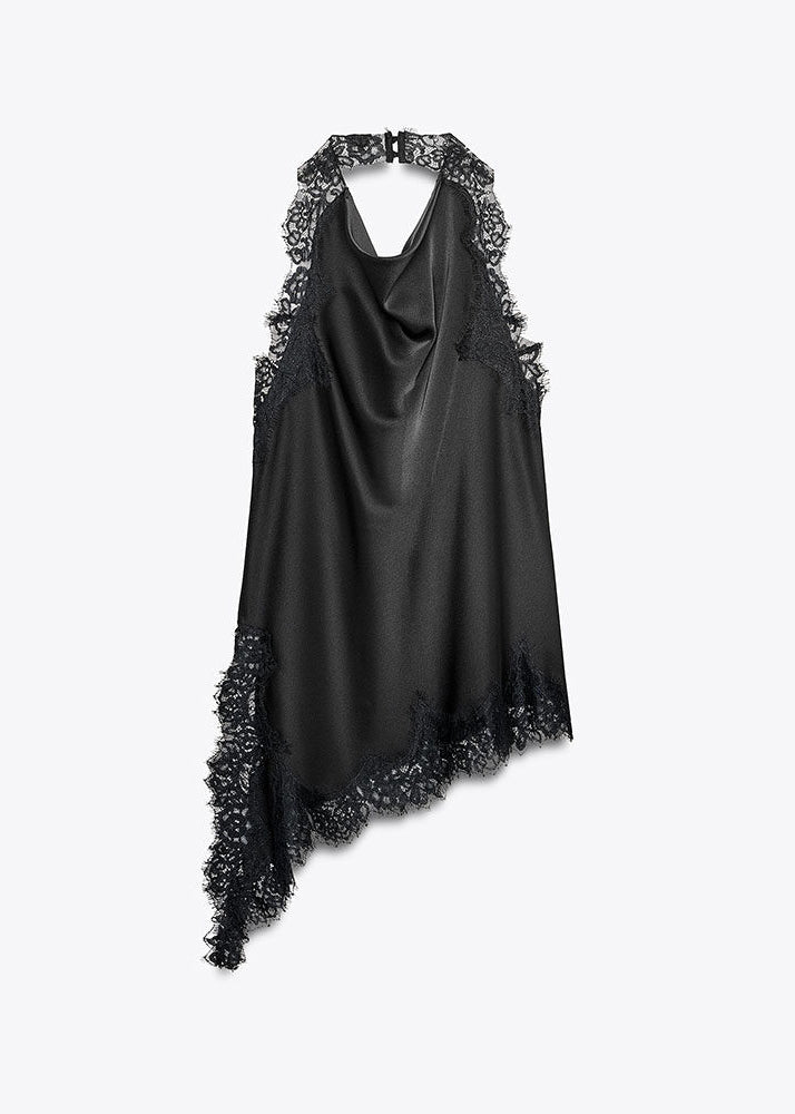 Dames Haltertop Asymmetrisch Kant Patchwork 2