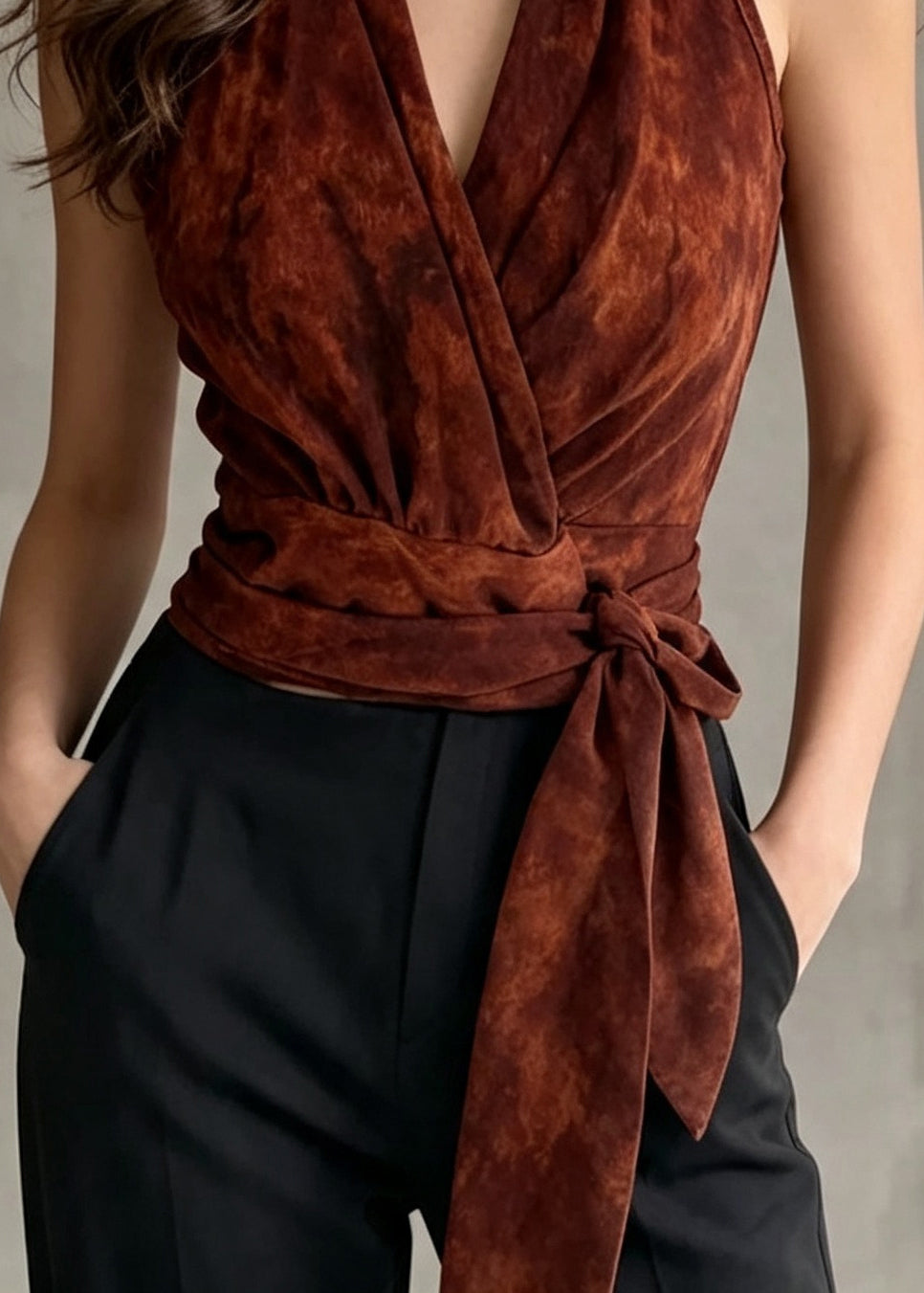 Dames Haltertop Met Tailleband Zomerstijl 3
