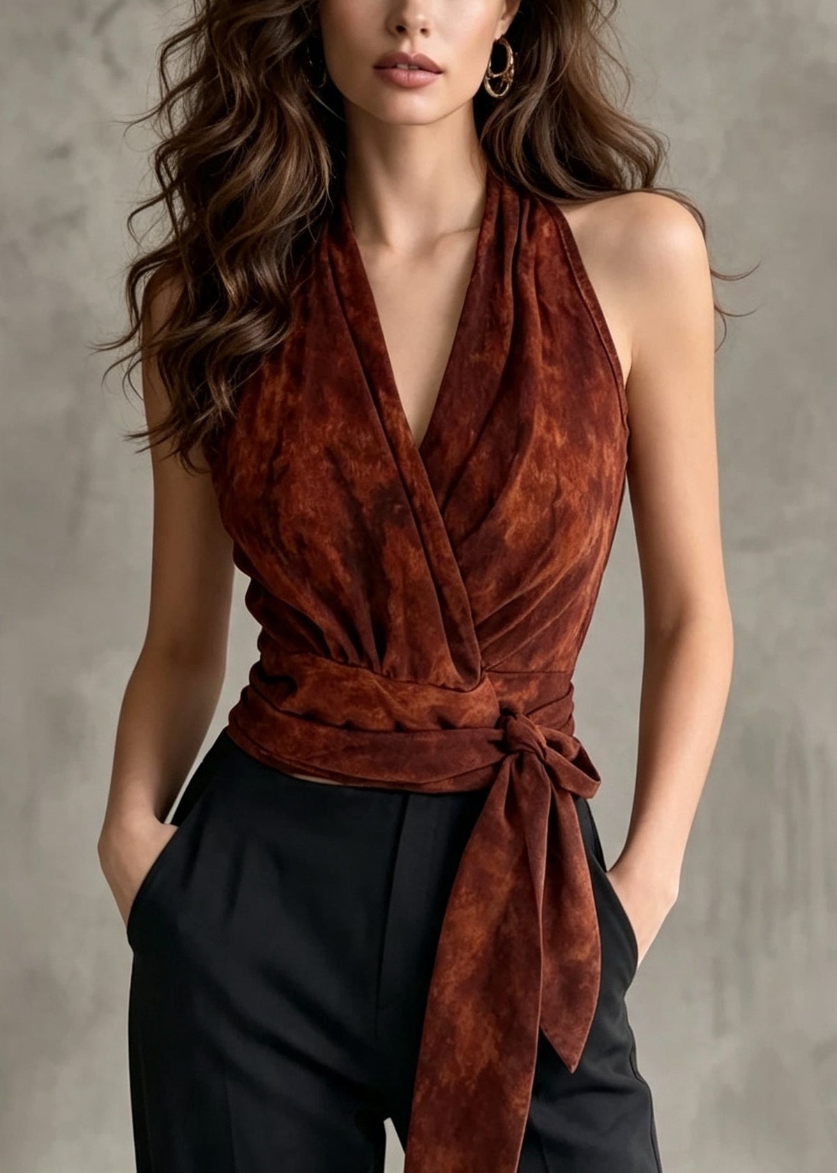 Dames Haltertop Met Tailleband Zomerstijl 4