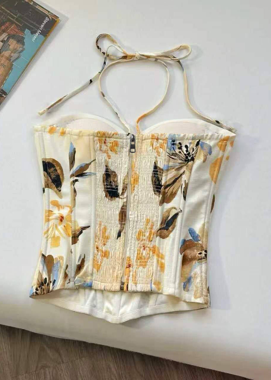 Dames Haltertop Zomerstijl Met Trekkoordprint 1