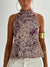 Dames Haltertop met Gedrukt Ontwerp en Open Rug 11