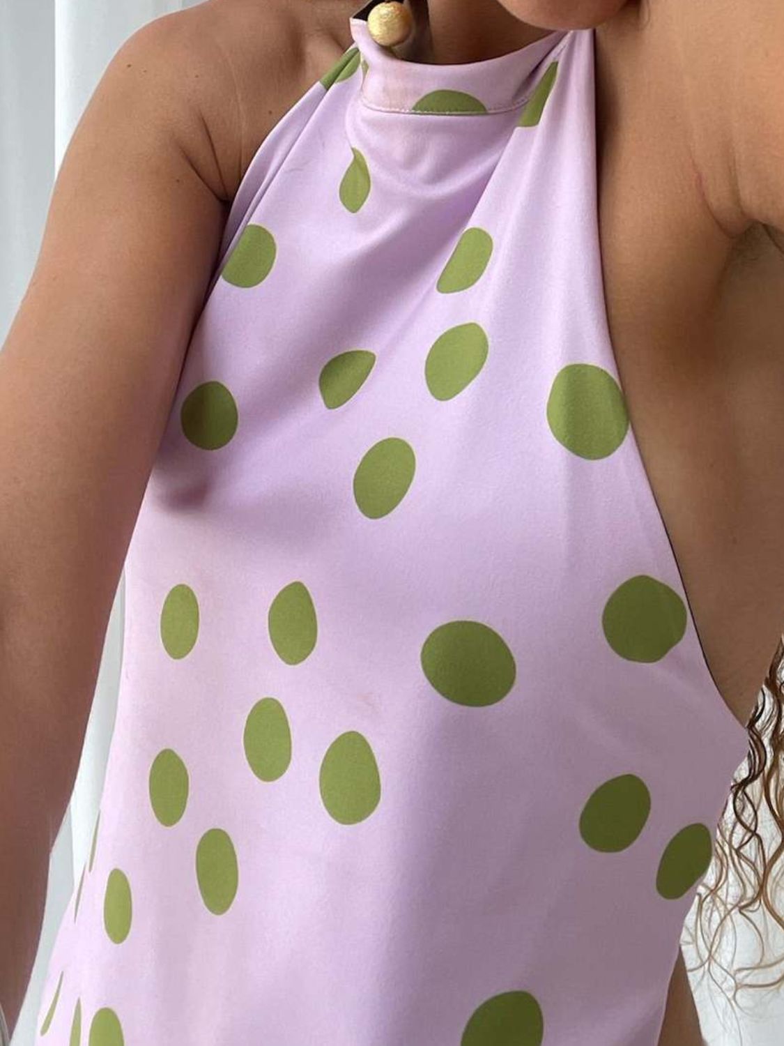 Dames Haltertop met Gedrukt Ontwerp en Open Rug 2