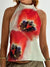 Dames Haltertop met Gedrukt Ontwerp en Open Rug 7