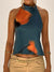 Dames Haltertop met Gedrukt Ontwerp en Open Rug 9