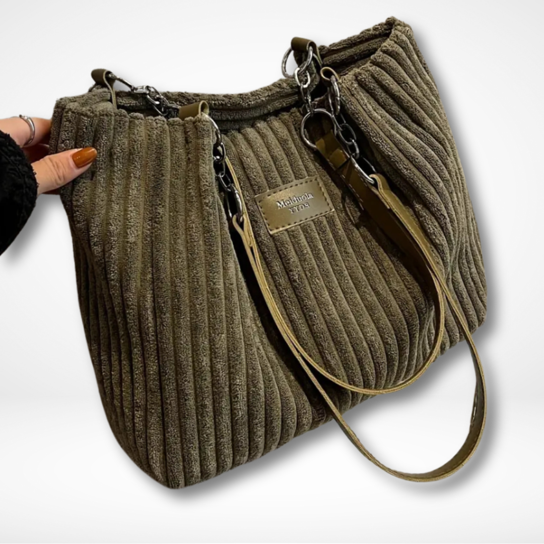 Dames Handtas Minimalistisch Corduroy Elegante Ruime Tas 1