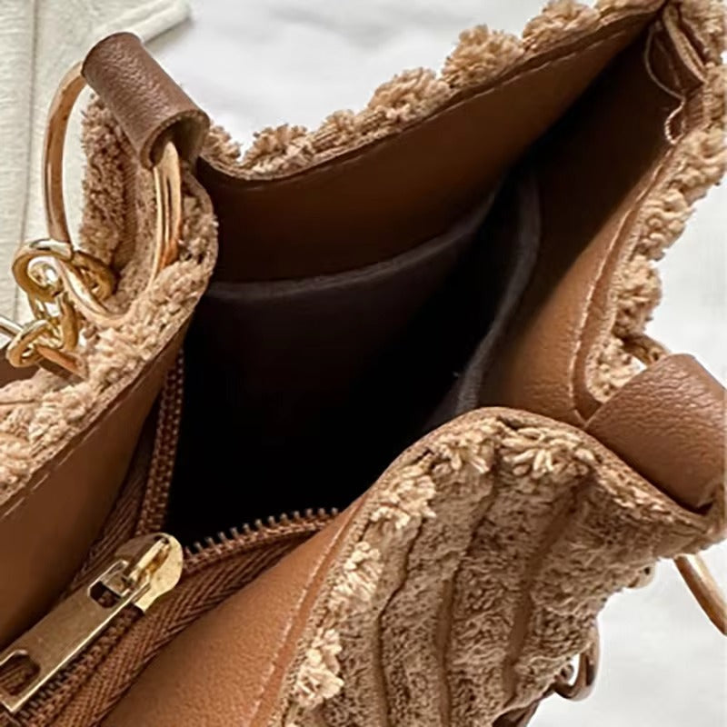 Dames Handtas Minimalistisch Corduroy Elegante Ruime Tas 8