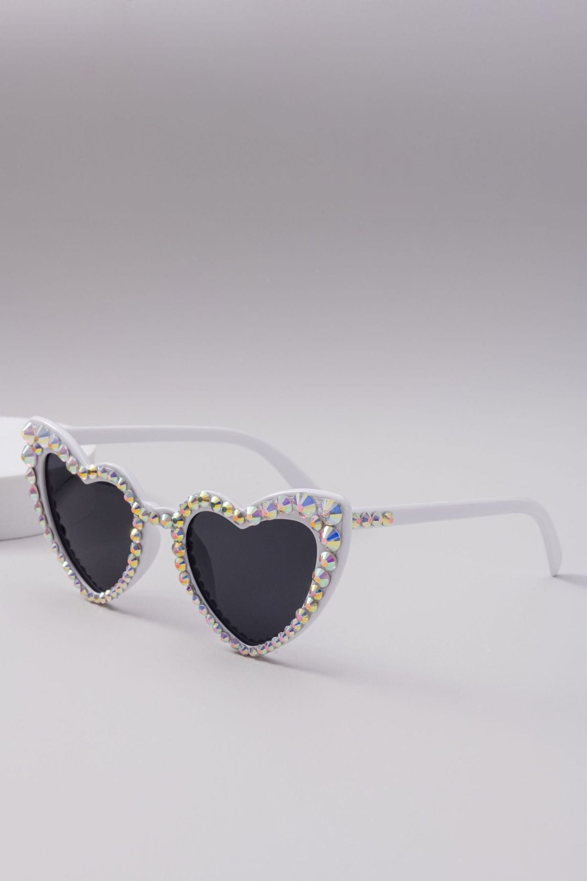 Dames Hartvormige Zonnebril met Glitter 10