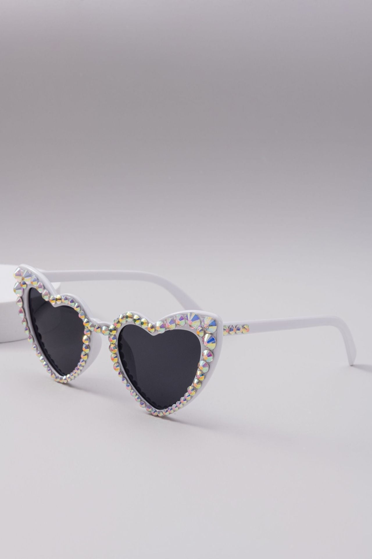 Dames Hartvormige Zonnebril met Glitter 10