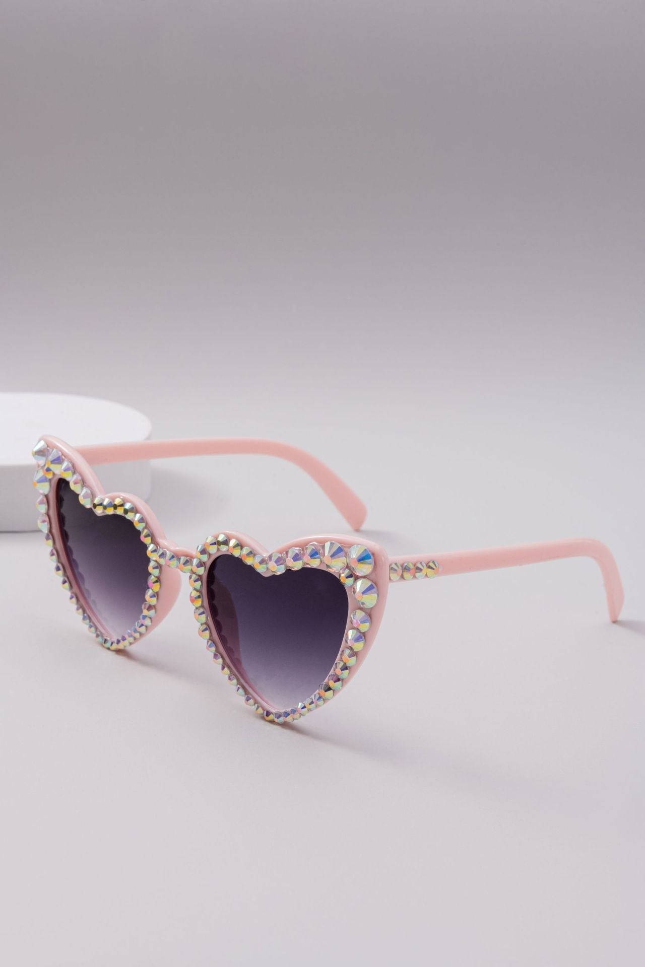 Dames Hartvormige Zonnebril met Glitter 8