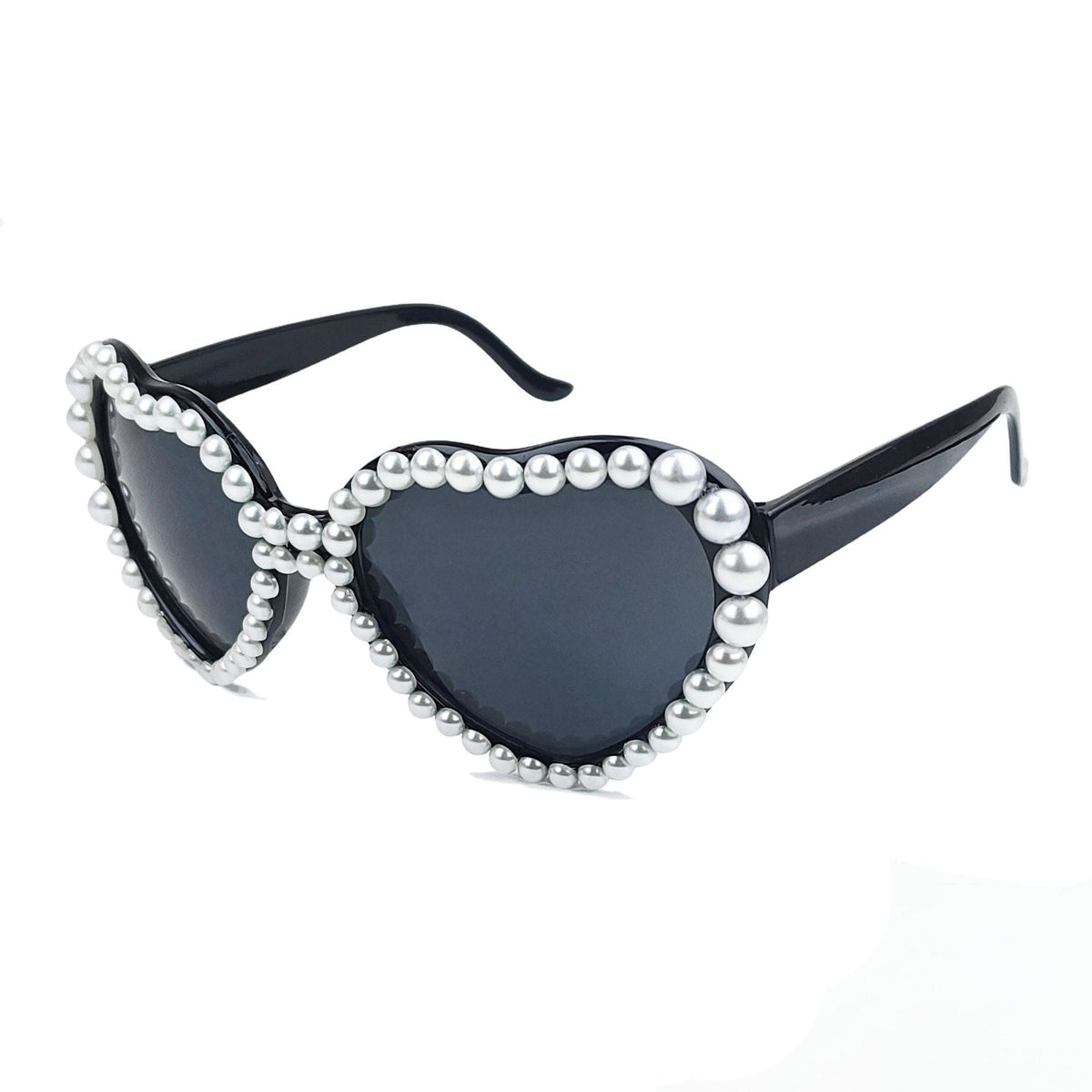 Dames Hartvormige Zonnebril met Glittersteentjes 1