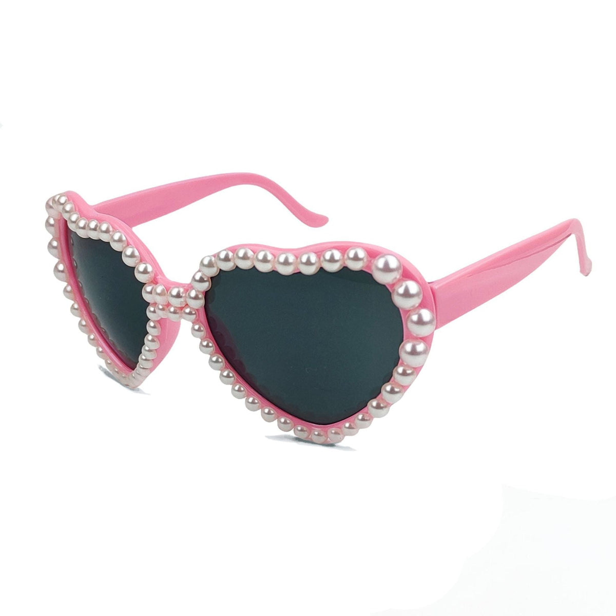 Dames Hartvormige Zonnebril met Glittersteentjes 4