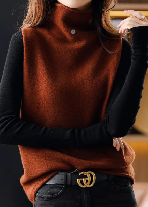 Dames Herenloze Trui met Hoge Hals en Patroon 2