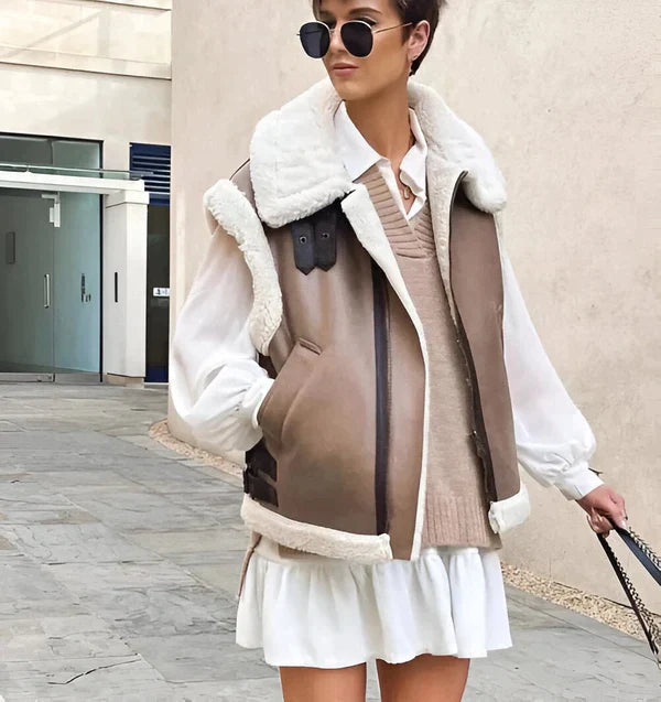 Dames Herfstvest Elegant Wolmix Chique Stijl 0