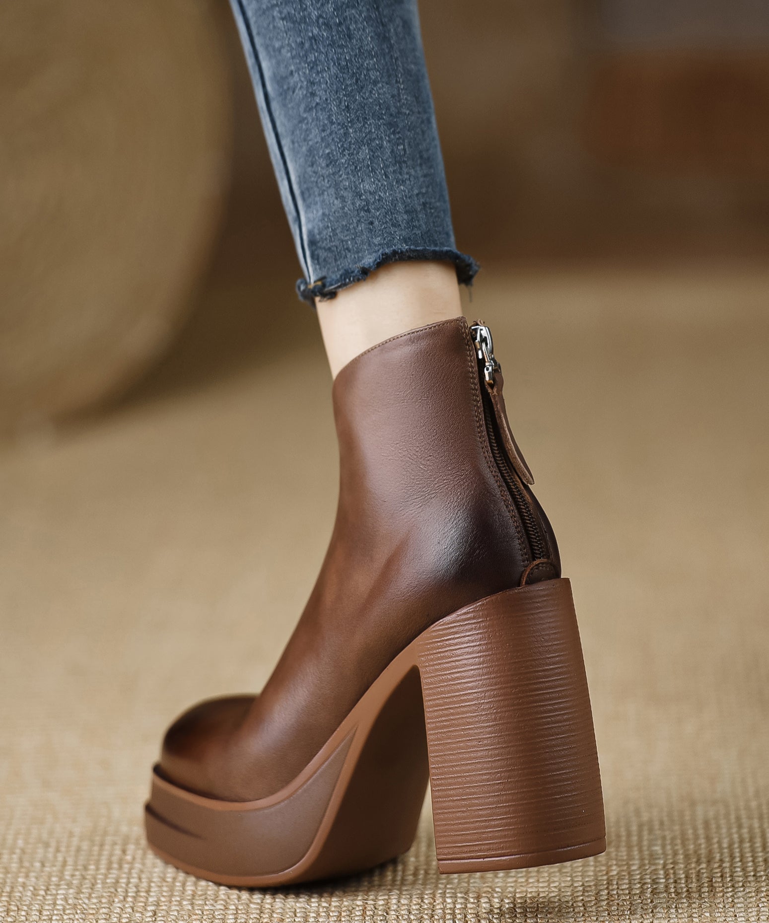 Dames Hoge Hakken Laarzen Met Ritssluiting 4