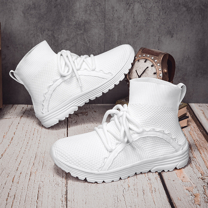 Dames Hoge Sneakers Ademend Met Innovatief Vetersysteem 2