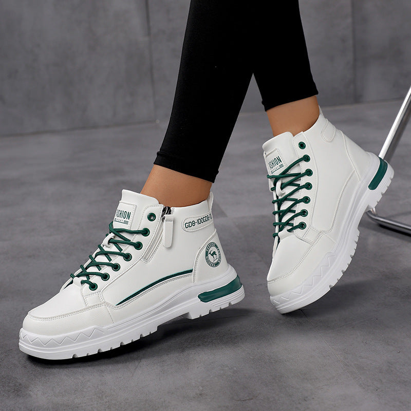 Dames Hoge Sneakers Met Vetersluiting Trendy Stijl 1