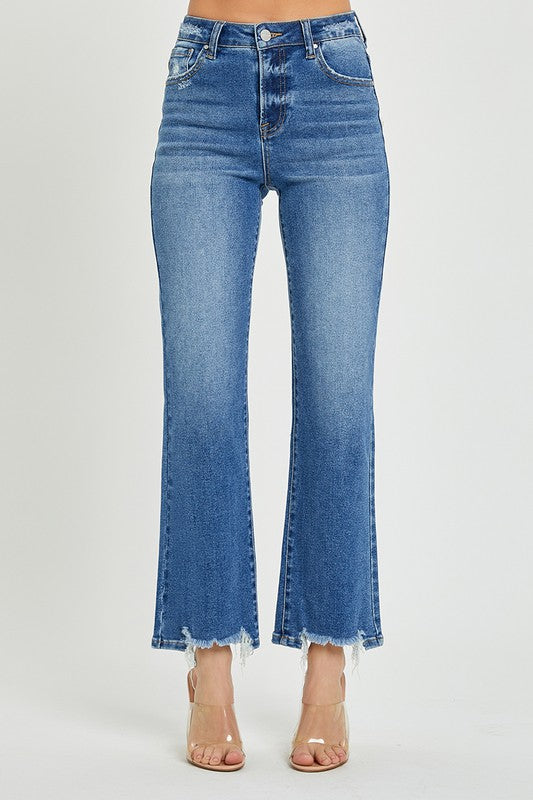 Dames Hoge Taille Ankle Jeans Relaxed Fit 1