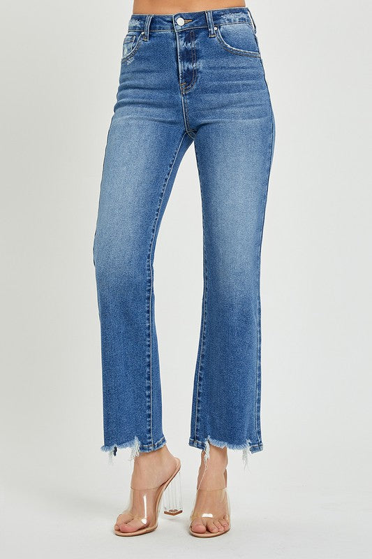 Dames Hoge Taille Ankle Jeans Relaxed Fit 2