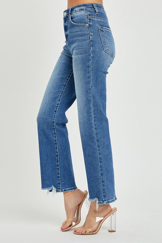 Dames Hoge Taille Ankle Jeans Relaxed Fit 3
