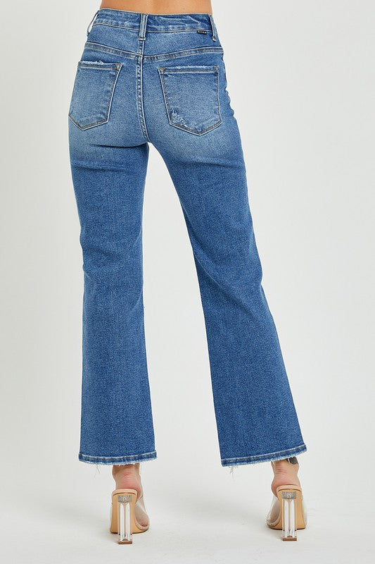 Dames Hoge Taille Ankle Jeans Relaxed Fit 4