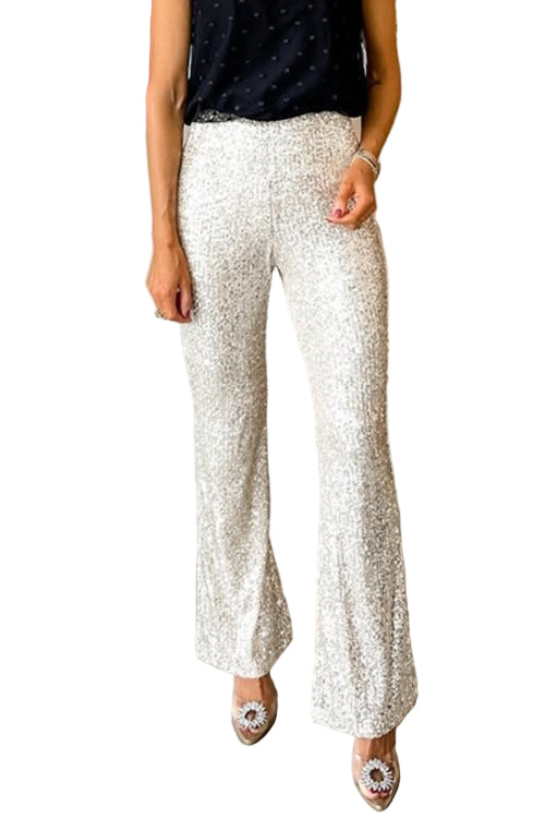 Dames Hoge Taille Bell Bottoms met Pailletten 0