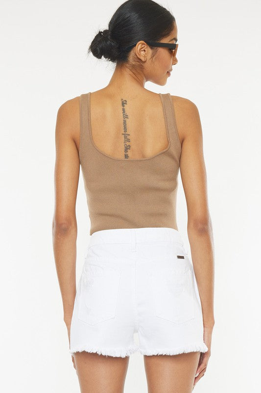 Dames Hoge Taille Frayed Hem Shorts 4