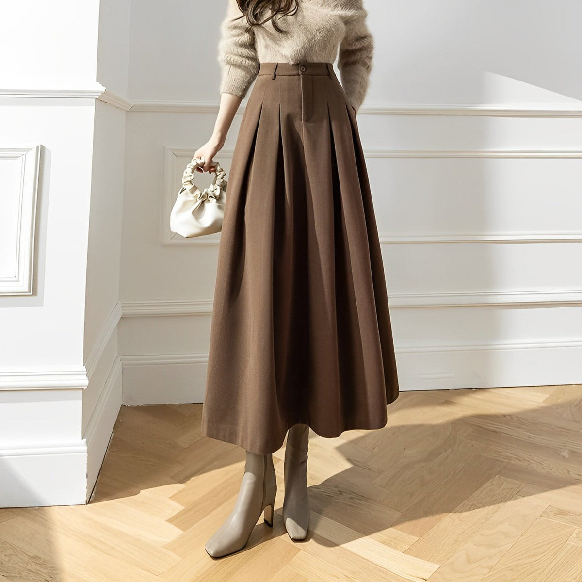 Dames Hoge Taille Geplooide Rok 1