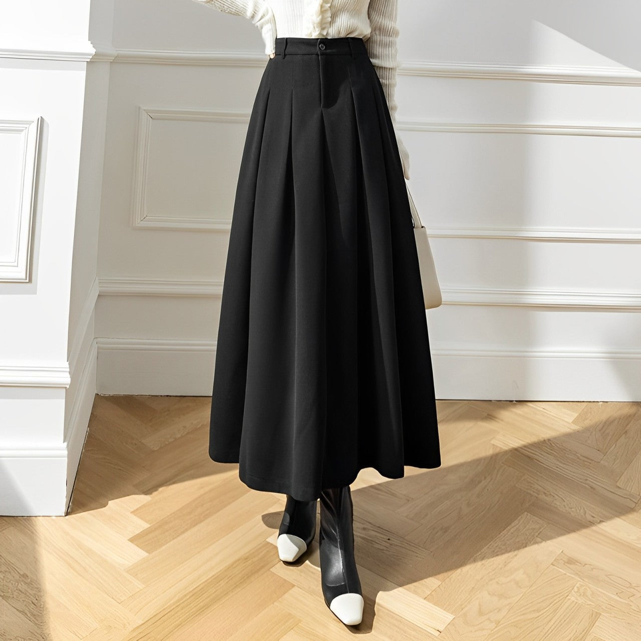 Dames Hoge Taille Geplooide Rok 3