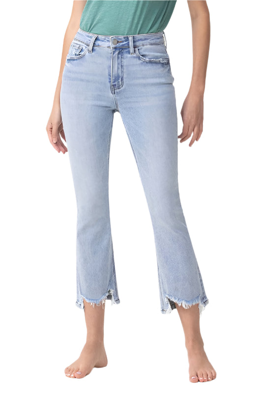 Dames Hoge Taille Kick Flare Jeans Licht Denim 0