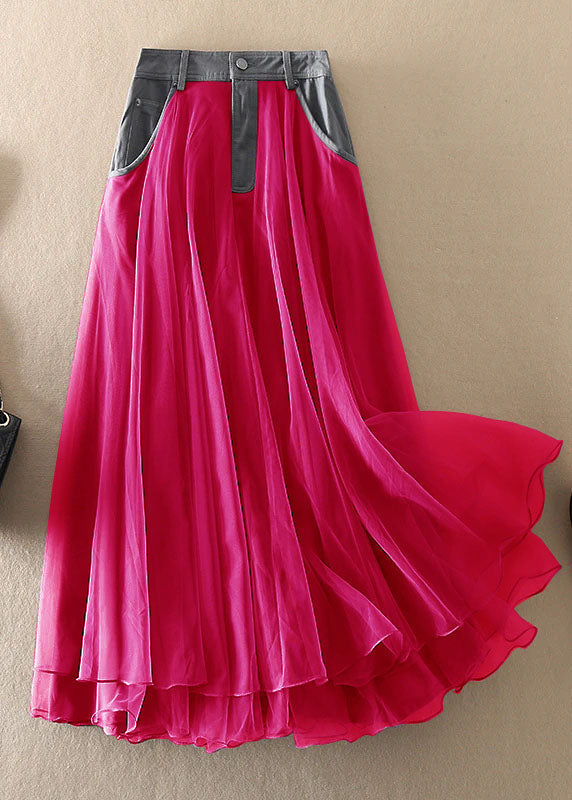 Dames Hoge Taille Tulle Rok met Patchwork voor Lente en Zomer 4