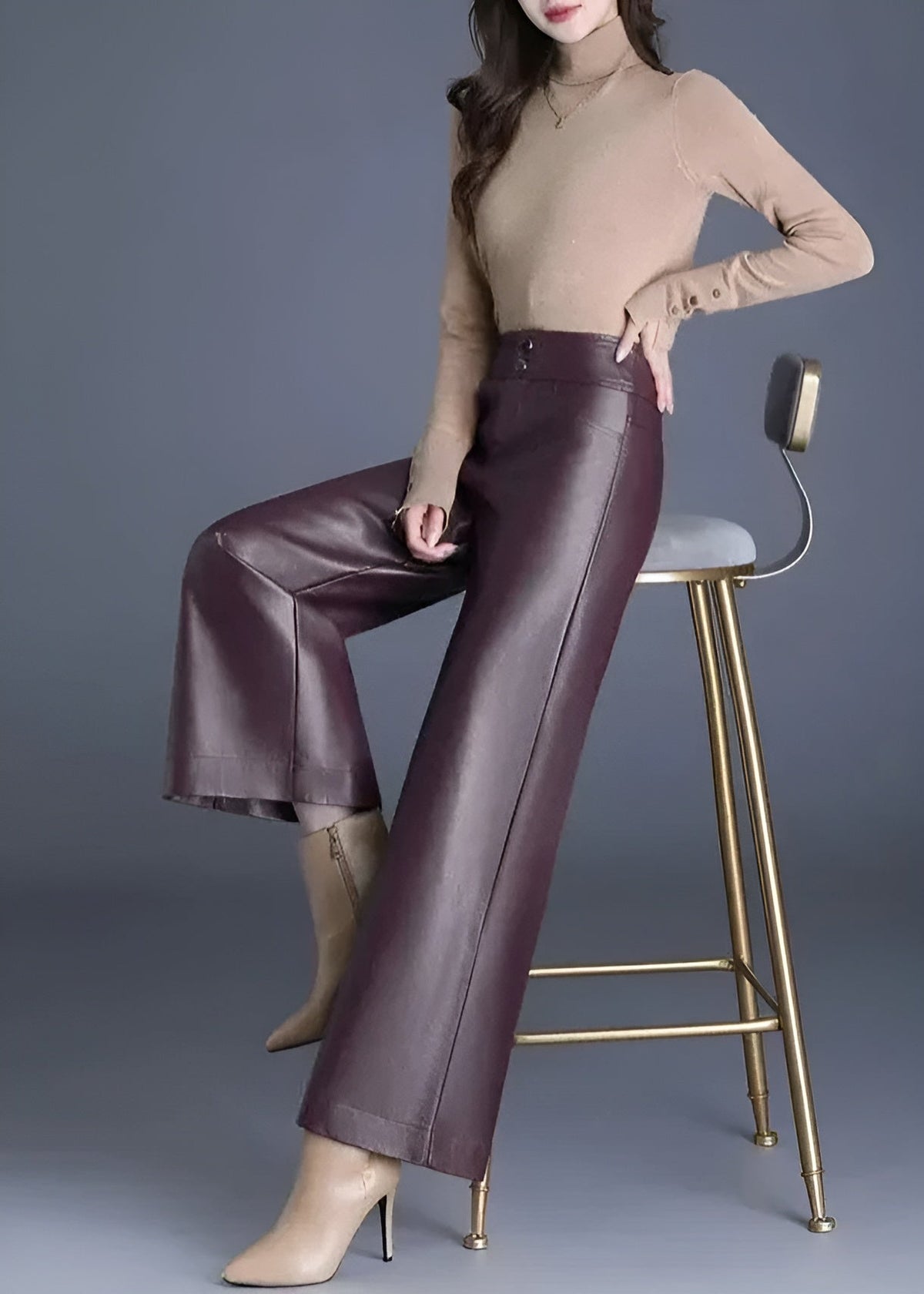 Dames Hoge Taille Uitlopende Broek 8