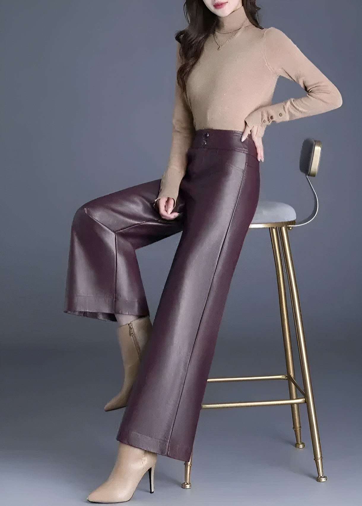 Dames Hoge Taille Uitlopende Broek 8