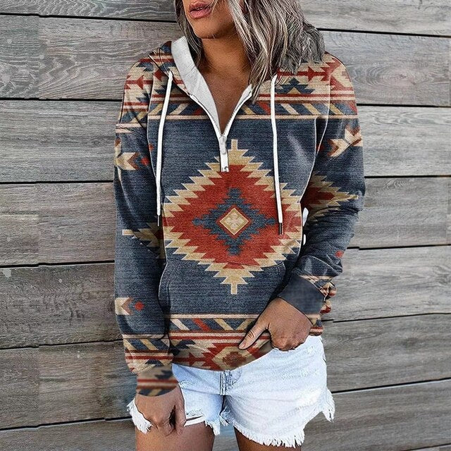 Dames Hoodie Etnische Stijl 10