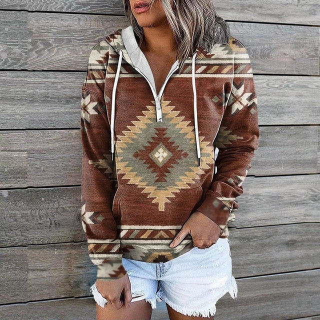 Dames Hoodie Etnische Stijl 9
