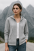 Dames Hoodie Vest Casual Wafelstructuur met Rits en Capuchon 2