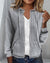 Dames Hoodie Vest Casual Wafelstructuur met Rits en Capuchon 5