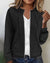 Dames Hoodie Vest Casual Wafelstructuur met Rits en Capuchon 8