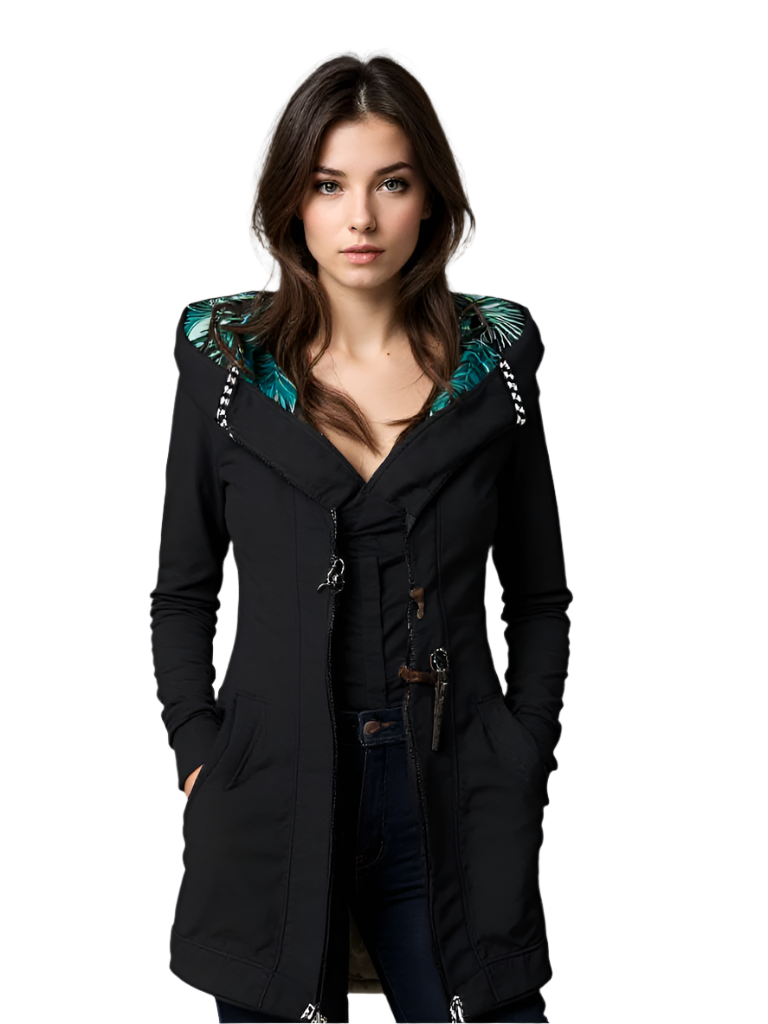 Dames Hoodie Waterdicht met Tropisch Patroon 0