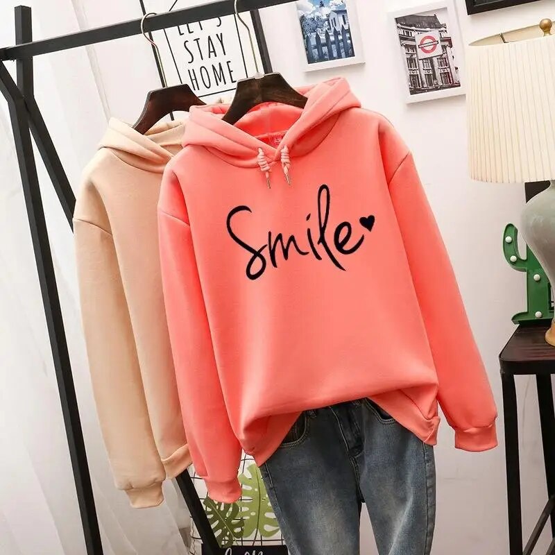 Dames Hoodie met Glimlach Design 2
