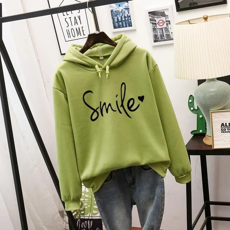 Dames Hoodie met Glimlach Design 4