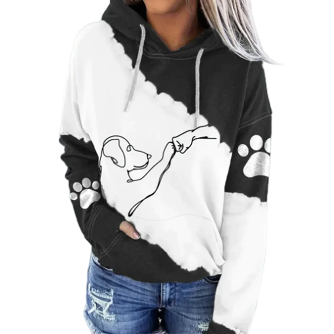 Dames Hoodie met Hondenprint voor de Herfst 0