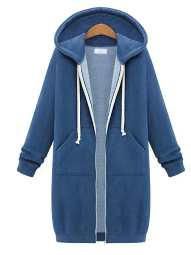 Dames Hoodie met Ritssluiting Knielang 2