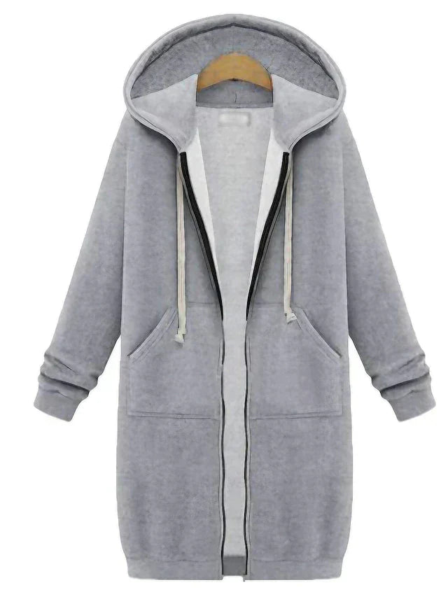 Dames Hoodie met Ritssluiting Knielang 3