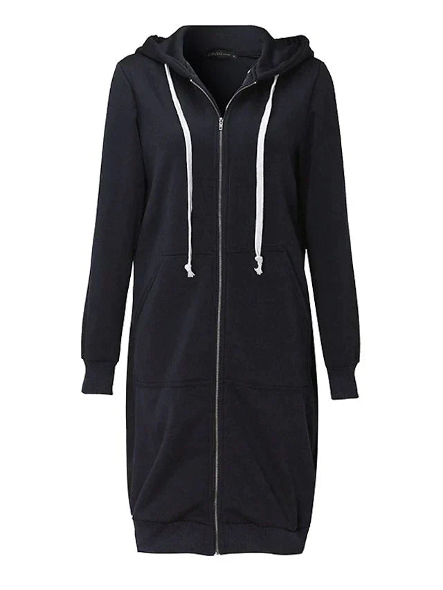Dames Hoodie met Ritssluiting Knielang 5