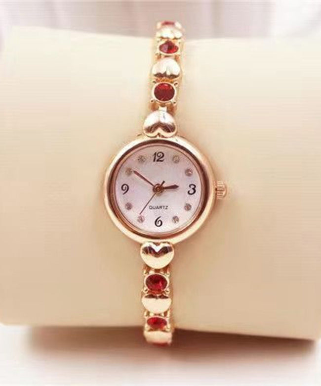 Dames Horloge Hartvormig Fijn Goudkleurig Metaal 3