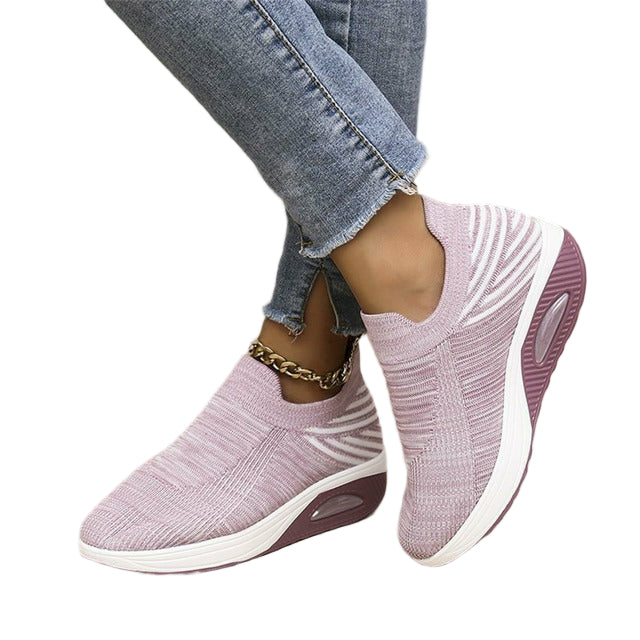 Dames Instap Sneakers Mesh en Lucht Hak 0