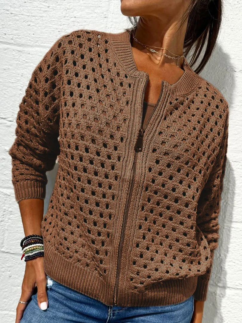 Dames Jacket Met Perforaties en Ritssluiting 3