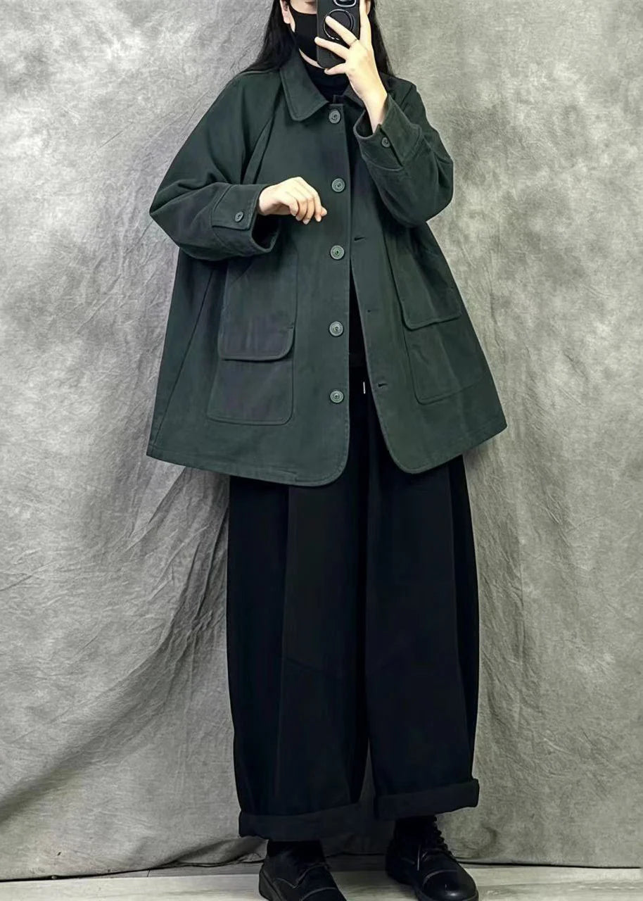 Dames Jas Getailleerd Oversized Zakjes Patchwork Herfststijl 2